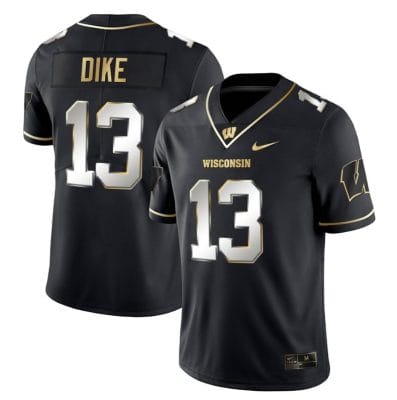 Chimere Dike Jersey #13 Wisconsin Badgers Gold Vapor College Football Black Limited 8 Chimere Dike Jersey #13 Wisconsin Badgers Gold Vapor College Football Black Limited