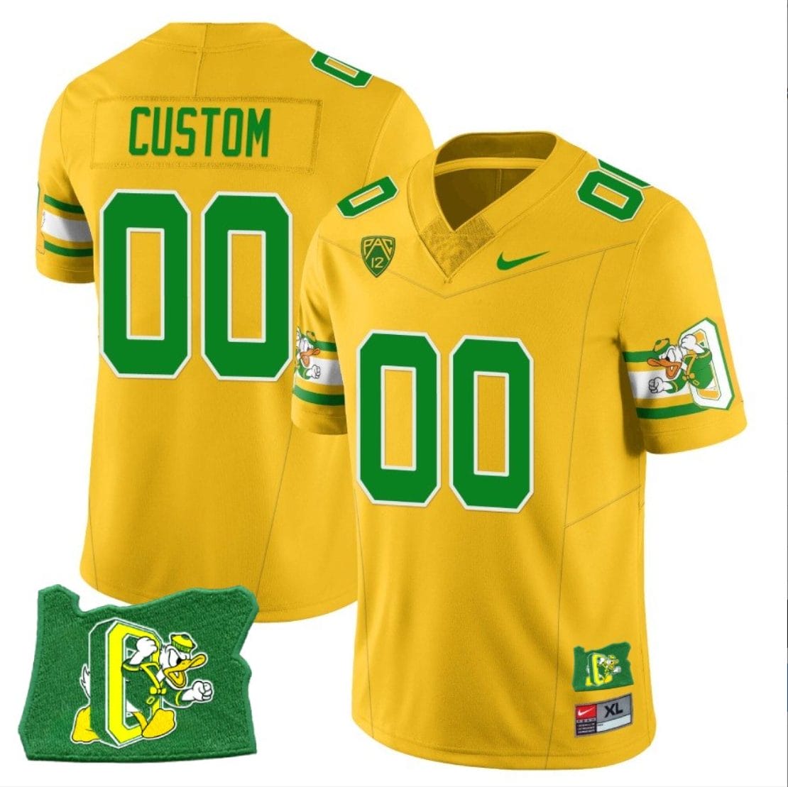 Custom Oregon Ducks Jersey Oregon State Patch Name and Number ‘Mighty Oregon’ Throwback Football Yellow 1 Custom Oregon Ducks Jersey Oregon State Patch Name and Number ‘Mighty Oregon’ Throwback Football Yellow
