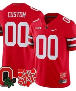 Custom Ohio State Buckeyes Jersey Name and Number College Football Stitched Logo Patch Scarlet