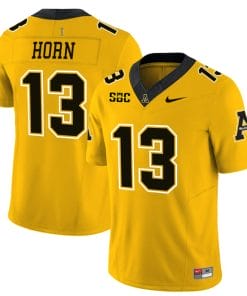 Christan Horn Jersey #13 Appalachian State Mountaineers Vapor Limited College Football Yellow