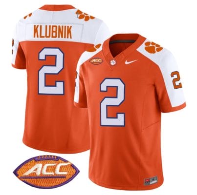 Cade Klubnik Jersey #2 Clemson Tigers Vapor Limited Acc Patch College Football Stitched Alternate
