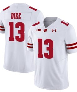 Chimere Dike Jersey #13 Wisconsin Badgers Vapor Limited College Football White