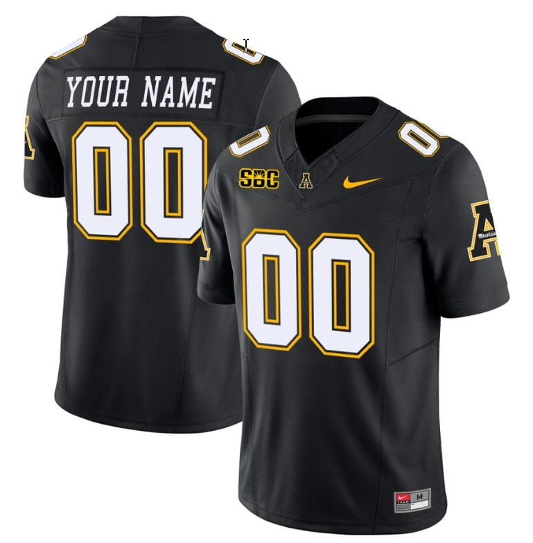 Custom Appalachian State Mountaineers Jersey Name and Number Vapor Limited College Football Black 1 Custom Appalachian State Mountaineers Jersey Name and Number Vapor Limited College Football Black