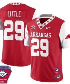 Cam Little Jersey #29 Arkansas Razorback Football Arkansas Patch White Sleeves