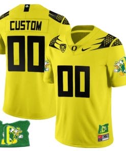 Custom Oregon Ducks Jersey Oregon State Patch Name and Number Football Yellow