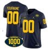 Custom Michigan Wolverines Jersey Name and Number 1000 Wins Patch Football Navy