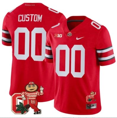 Custom Ohio State Buckeyes Jersey Name and Number Mascot Patch College Football Scarlet 8 Custom Ohio State Buckeyes Jersey Name and Number Mascot Patch College Football Scarlet