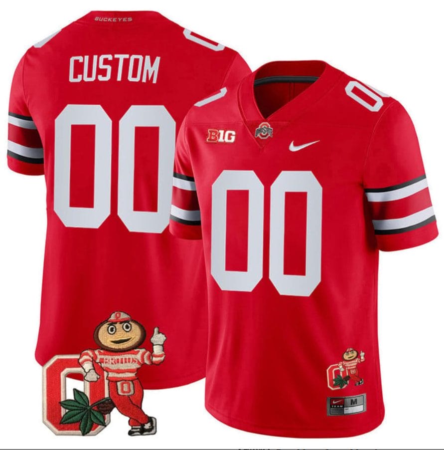 Custom Ohio State Buckeyes Jersey Name and Number Mascot Patch College Football Scarlet 1 Custom Ohio State Buckeyes Jersey Name and Number Mascot Patch College Football Scarlet