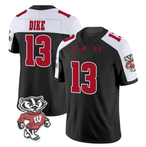Chimere Dike Jersey #13 Wisconsin Badgers Vapor Limited College Football Black Alternate