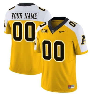 Custom Appalachian State Mountaineers Jersey Name and Number Vapor Limited College Football Yellow Alternate 8 Custom Appalachian State Mountaineers Jersey Name and Number Vapor Limited College Football Yellow Alternate