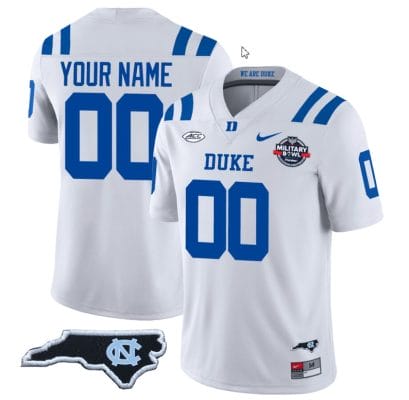 Custom Duke Blue Devils Jersey Name and Number Football Limited White - NC State 8 Custom Duke Blue Devils Jersey Name and Number Football Limited White - NC State
