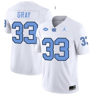 Cedric Gray Jersey #33 North Carolina Tar Heels Vapor Limited College Football White