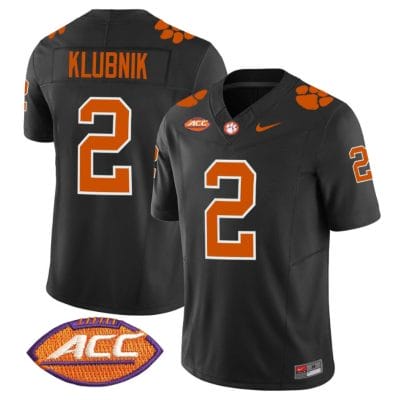 Cade Klubnik Jersey #2 Clemson Tigers Vapor Limited Acc Patch College Football Stitched Black