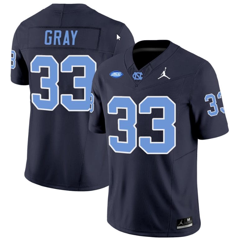 Cedric Gray Jersey #33 North Carolina Tar Heels Vapor Limited College Football Navy 1 Cedric Gray Jersey #33 North Carolina Tar Heels Vapor Limited College Football Navy