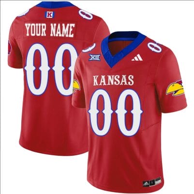 Custom Kansas Jayhawks Jersey Name and Number Vapor Limited Football Stitched Red 8 Custom Kansas Jayhawks Jersey Name and Number Vapor Limited Football Stitched Red