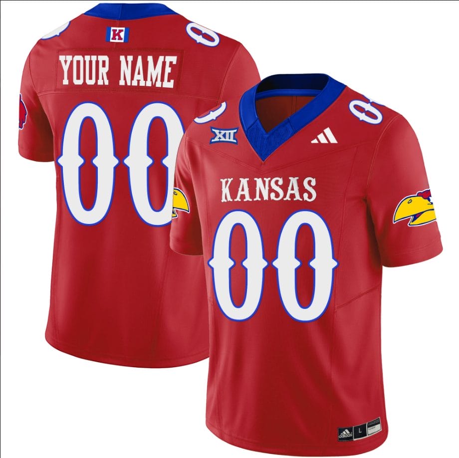 Custom Kansas Jayhawks Jersey Name and Number Vapor Limited Football Stitched Red 1 Custom Kansas Jayhawks Jersey Name and Number Vapor Limited Football Stitched Red