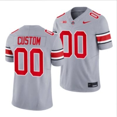 Custom Ohio State Buckeyes Jersey Name and Number College Football Stitched Gray 8 Custom Ohio State Buckeyes Jersey Name and Number College Football Stitched Gray