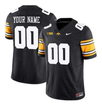 Custom Iowa Hawkeyes Jersey Name and Number Vapor Limited Football Black 8 Custom Iowa Hawkeyes Jersey Name and Number Vapor Limited Football Black