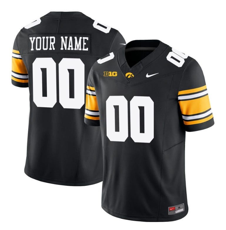 Custom Iowa Hawkeyes Jersey Name and Number Vapor Limited Football Black 1 Custom Iowa Hawkeyes Jersey Name and Number Vapor Limited Football Black