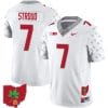 CJ Stroud Jersey #7 Ohio State Buckeyes Football Stitched Ohio Map Patch White Special Style 2