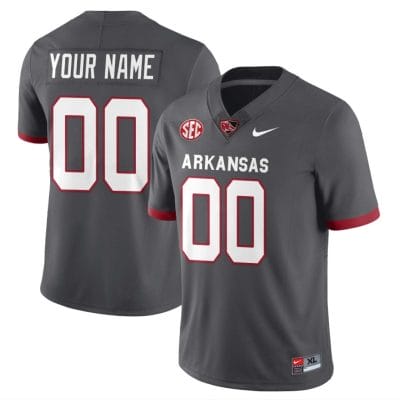 Custom Arkansas Razorback Jersey Name and Number Football All Stitched Gray 10 Custom Arkansas Razorback Jersey Name and Number Football All Stitched Gray