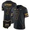 CJ Stroud Jersey #7 Ohio State Buckeyes College Football Stitched Vapor Limited Gold Ohio Patch Black Gold