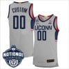Custom UConn Huskies Basketball Jersey Name and Number 2023 National Champions College Basketball Gray
