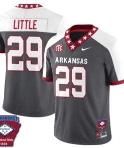 Cam Little Jersey #29 Arkansas Razorback Football Arkansas State Patch White Alternate