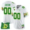 Custom Oregon Ducks Jersey Oregon State Patch Name and Number ‘Mighty Oregon’ Throwback Football White