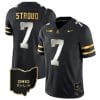 CJ Stroud Jersey #7 Ohio State Buckeyes College Football Stitched Vapor Limited Gold Ohio Patch Black Limited