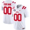 Custom Ole Miss Rebels Jersey Name and Number Football Vapor Limited All Stitched White