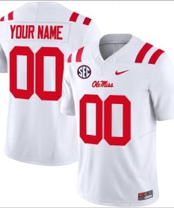 Custom Ole Miss Rebels Jersey Name and Number Football Vapor Limited All Stitched White