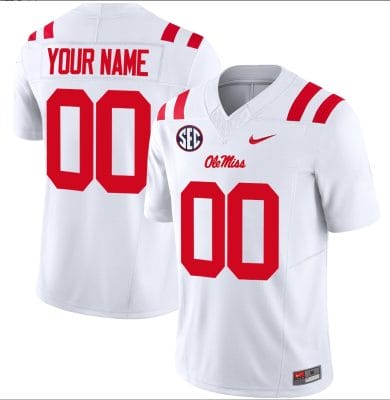 Custom Ole Miss Rebels Jersey Name and Number Football Vapor Limited All Stitched White 10 Custom Ole Miss Rebels Jersey Name and Number Football Vapor Limited All Stitched White