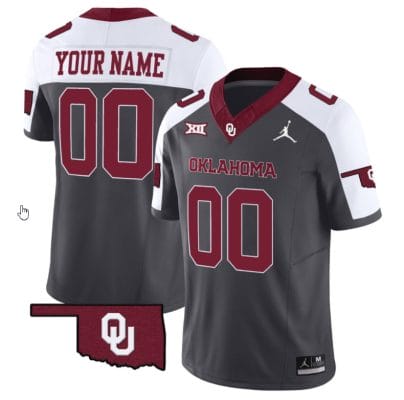 Custom Oklahoma Sooners Jersey Name and Number Vapor Limited College Football Stitched Special Anthracite