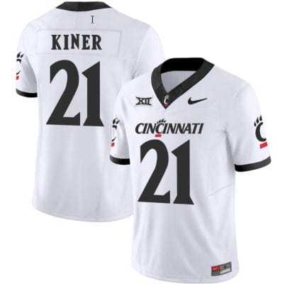 Corey Kiner Jersey #21 Cincinnati Bearcats Vapor Limited College Football All Stitched White 8 Corey Kiner Jersey #21 Cincinnati Bearcats Vapor Limited College Football All Stitched White
