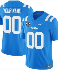 Custom Ole Miss Rebels Jersey Name and Number Football Vapor Limited All Stitched Powder Blue