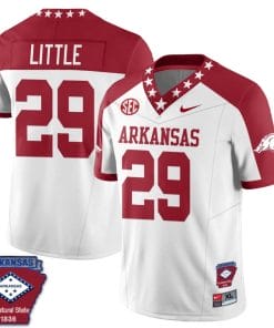 Cam Little Jersey #29 Arkansas Razorback Football Arkansas Patch White Alternate