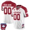 Custom Arkansas Razorback Jersey Name and Number Football The Natural State Patch White Alternate 7 Custom Arkansas Razorback Jersey Name and Number Football The Natural State Patch White Alternate