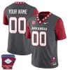 Custom Arkansas Razorback Jersey Name and Number Football The Natural State Patch Gray Sleeves Red