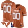 Custom Texas Longhorns Jersey Name and Number Texas State and Throwing Up The H Patch Orange