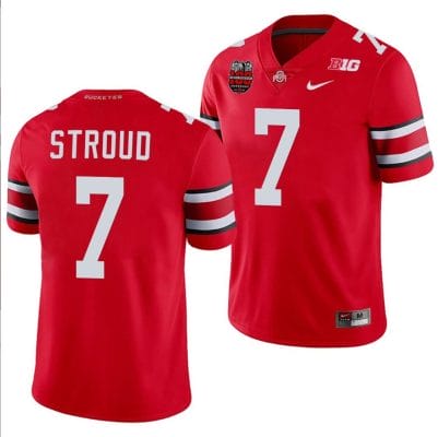 CJ Stroud Jersey #7 Ohio State Buckeyes Ohio Stadium Patch College Football Scarlet 8 CJ Stroud Jersey #7 Ohio State Buckeyes Ohio Stadium Patch College Football Scarlet