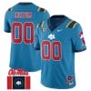 Custom Ole Miss Rebels Jersey Name and Number Football Flag Patch All Stitched Blue 2