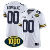 Custom Michigan Wolverines Jersey Name and Number 1000 Wins Patch Football White