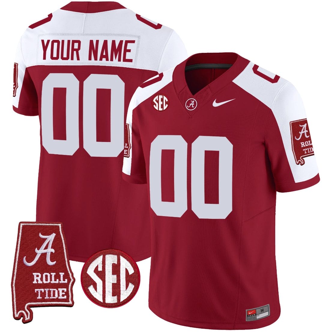 Custom Alabama Crimson Tide Jersey Name and Number Vapor Limited Football Alabama Map Crimson Alternate 1 Custom Alabama Crimson Tide Jersey Name and Number Vapor Limited Football Alabama Map Crimson Alternate