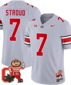 CJ Stroud Jersey #7 Ohio State Buckeyes Mascot Patch College Football Gray