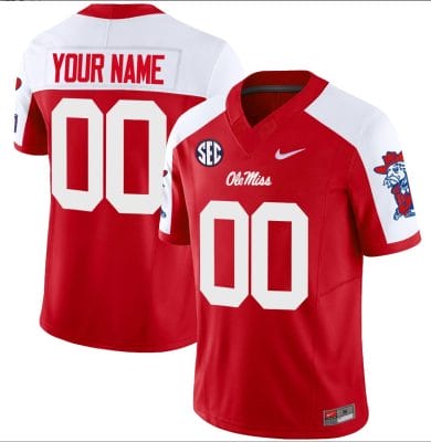 Custom Ole Miss Rebels Jersey Name and Number Football Vapor Limited All Stitched Red Alternate 10 Custom Ole Miss Rebels Jersey Name and Number Football Vapor Limited All Stitched Red Alternate