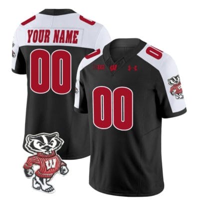 Custom Wisconsin Badgers Jersey Name and Number Vapor Limited College Football Black Alternate 8 Custom Wisconsin Badgers Jersey Name and Number Vapor Limited College Football Black Alternate