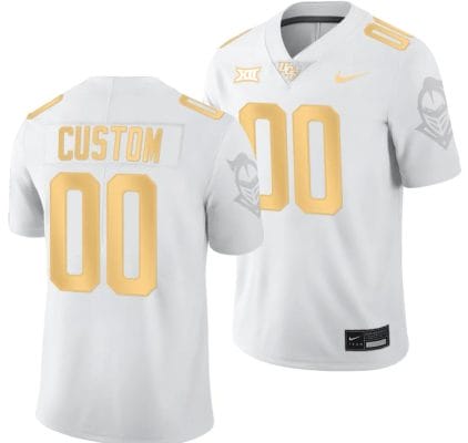 Custom UCF Knights Jersey Name and Number Light Mode College Football White Golden 8 Custom UCF Knights Jersey Name and Number Light Mode College Football White Golden