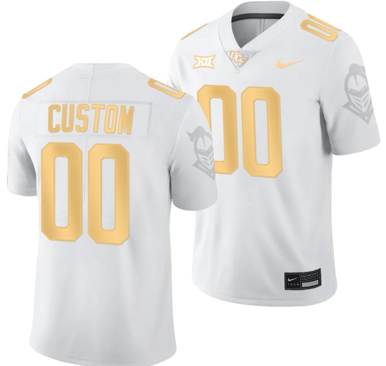 Custom UCF Knights Jersey Name and Number Light Mode College Football White Golden 1 Custom UCF Knights Jersey Name and Number Light Mode College Football White Golden