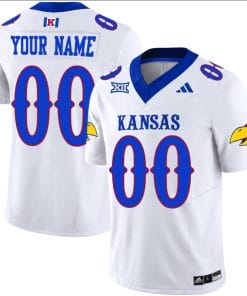 Custom Kansas Jayhawks Jersey Name and Number Vapor Limited Football Stitched White